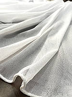 Тюль фактурна перламутрова однотонна біла