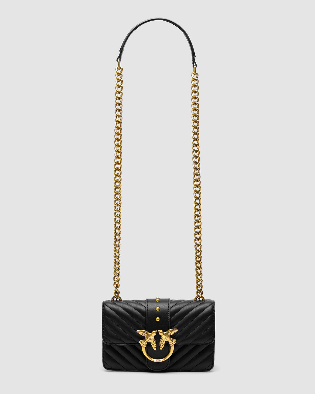 💎 Pinko Mini Love Bag One Simply Puff Black/Gold, фото 1
