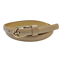 Ремінь жіночий вузький бежевий глянець 15 мм-купити оптом в Одесі