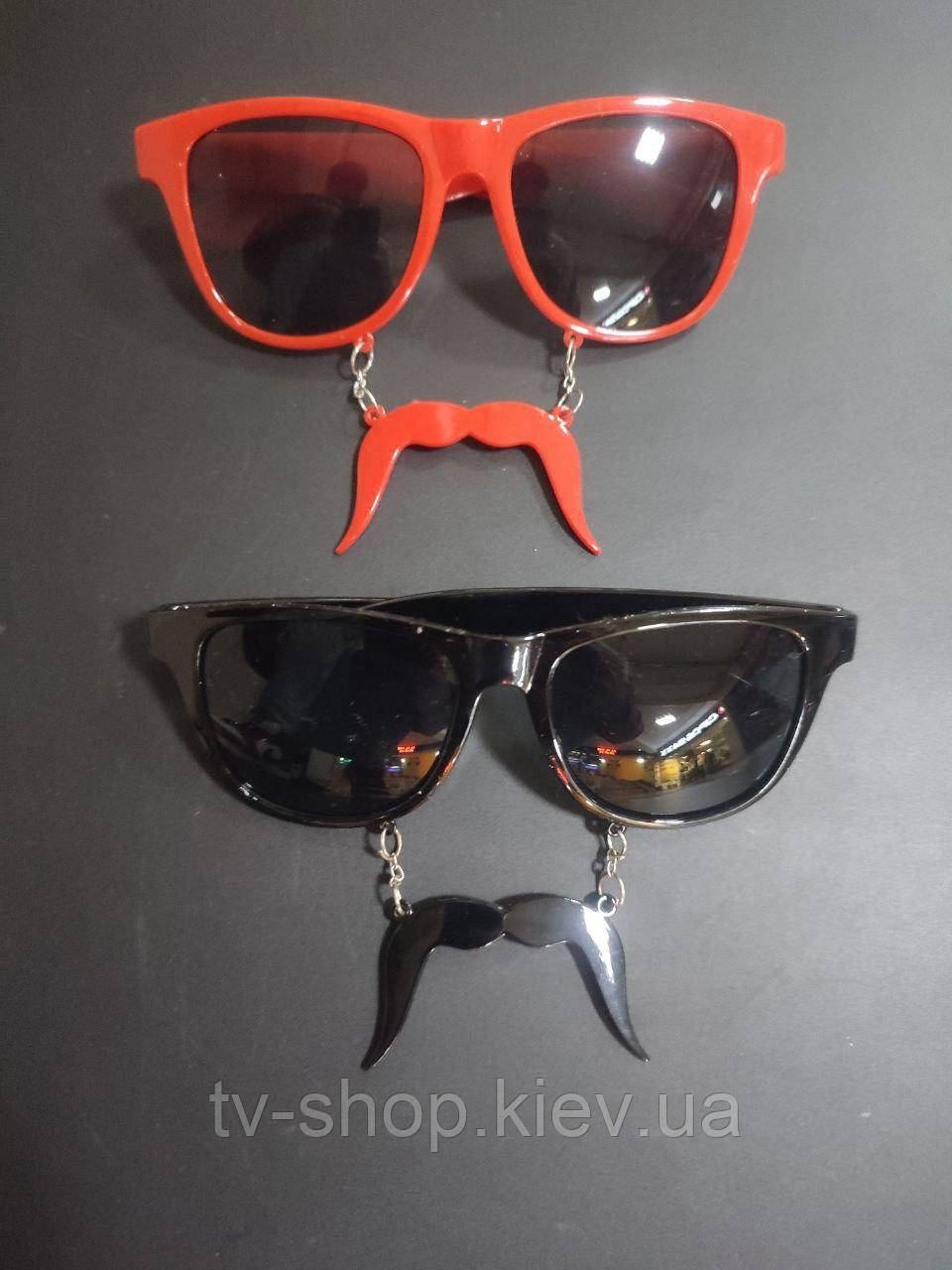 Окуляри карнавальні з вусами, фото 1