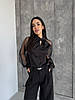 Чорна жіноча ошатна класична блуза з шовку Армані з сіткою, фото 9