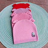 Шапка для дівчинки з вушками ДШ, фото 2