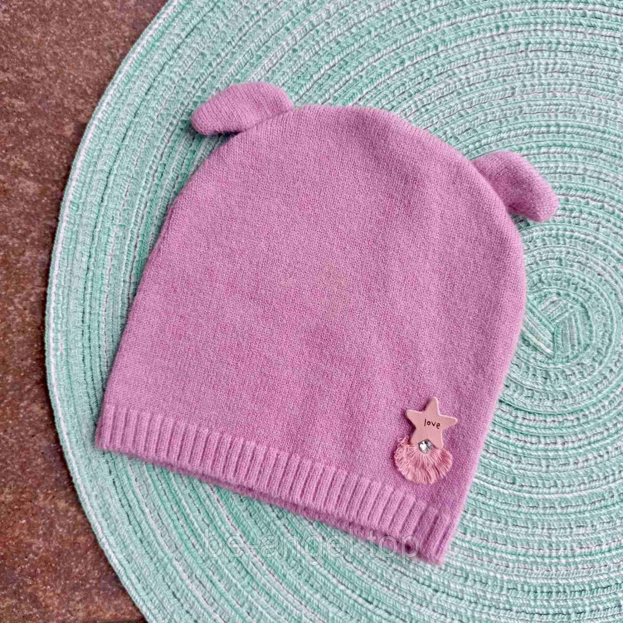 Шапка для дівчинки з вушками ДШ, фото 1