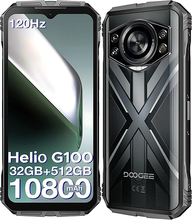 Захищений смартфон DOOGEE S Cyber Pro Silver 12/512Gb Helio G100 NFC АКБ 10800mAh, фото 1