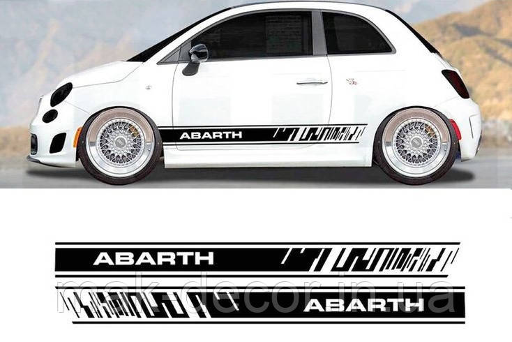 Наклейки на авто " Смуги Abarth " 10х140 см на дві сторони