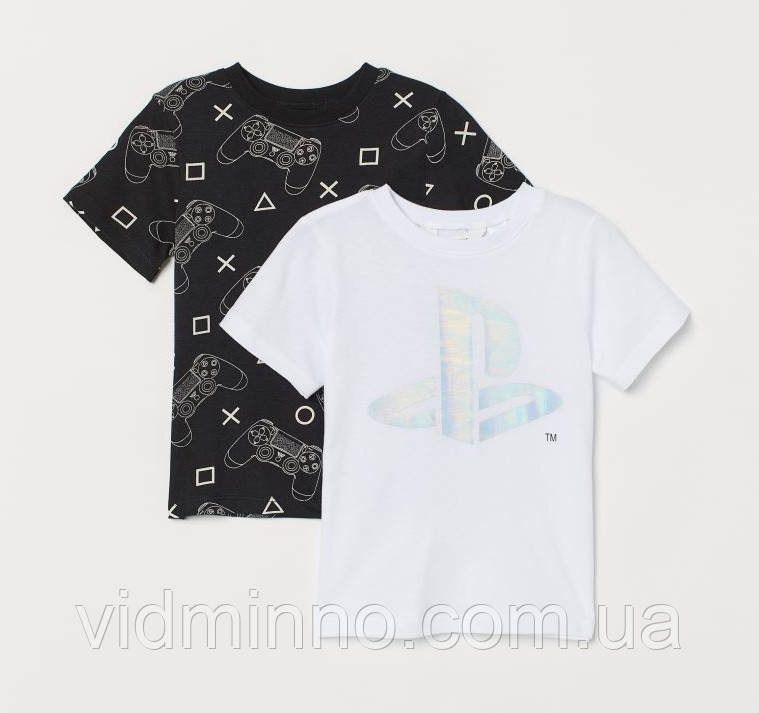 Футболки (набір 2 шт.) H&M на хлопчика р.98-104, 2-4 роки, PlayStation