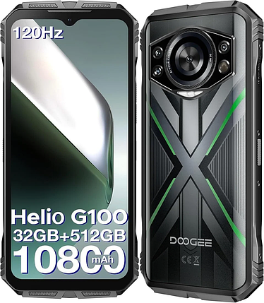 Захищений смартфон DOOGEE S Cyber Pro Green 12/512Gb Helio G100 NFC АКБ 10800mAh, фото 1