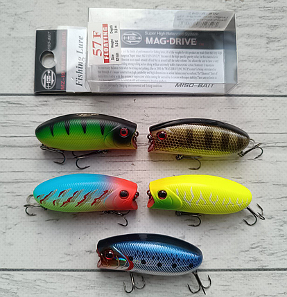 Набір Воблерів попперівMiso-Bait Lucky Craft Malas 57мм 9гр 5шт, фото 1