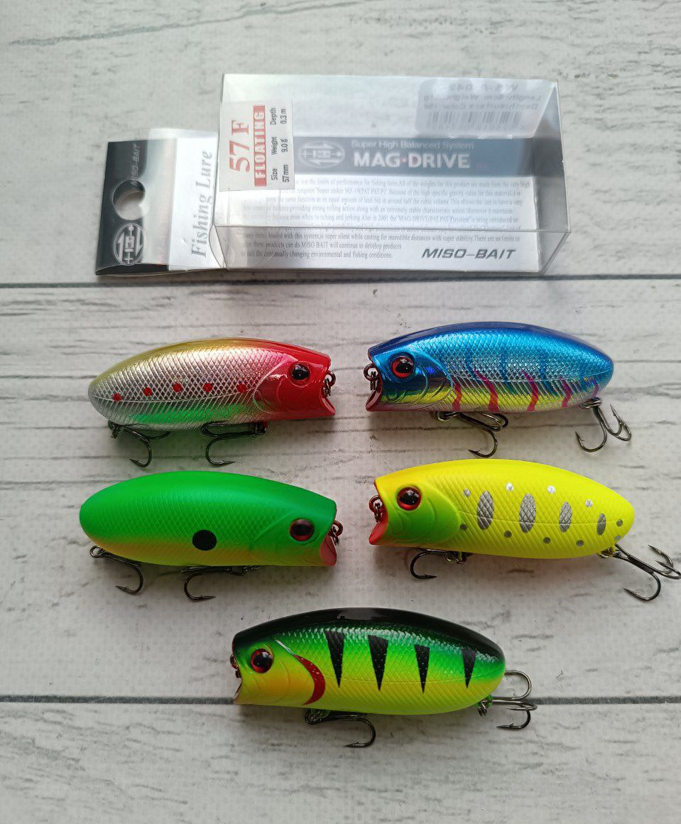 Набір Воблерів попперів Miso-Bait Lucky Craft Malas 57мм 9гр 5шт