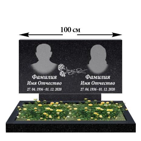 Подвійний пам’ятник із граніту (100-50) Д-03, фото 1
