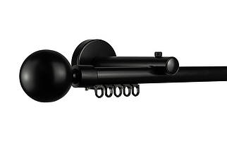 Zegar Карниз для штор однорядний Техно 20 Чорний імпресійний, Куля