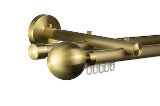 Zegar Карниз для штор подвійний Техно 20 Латунь імпресійний, Куля