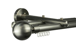 Zegar Карниз для штор подвійний Техно 20 Сталевий імпресійний, Куля