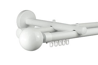 Zegar Карниз для штор подвійний Техно 20 Білий імпресійний, Куля