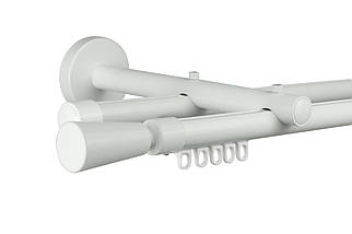 Zegar Карниз для штор подвійний Техно 20 Білий імпресійний, Трапеція