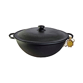 Казан чавунний узбецький об`ємом 8 л WOK із алюмінієвою кришкою "Наша Майстерня", фото 6