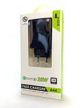 Зарядний пристрій 4you A44 (QC 3.0 18 W, 2 USB) з кабелем Micro 3A black, фото 5