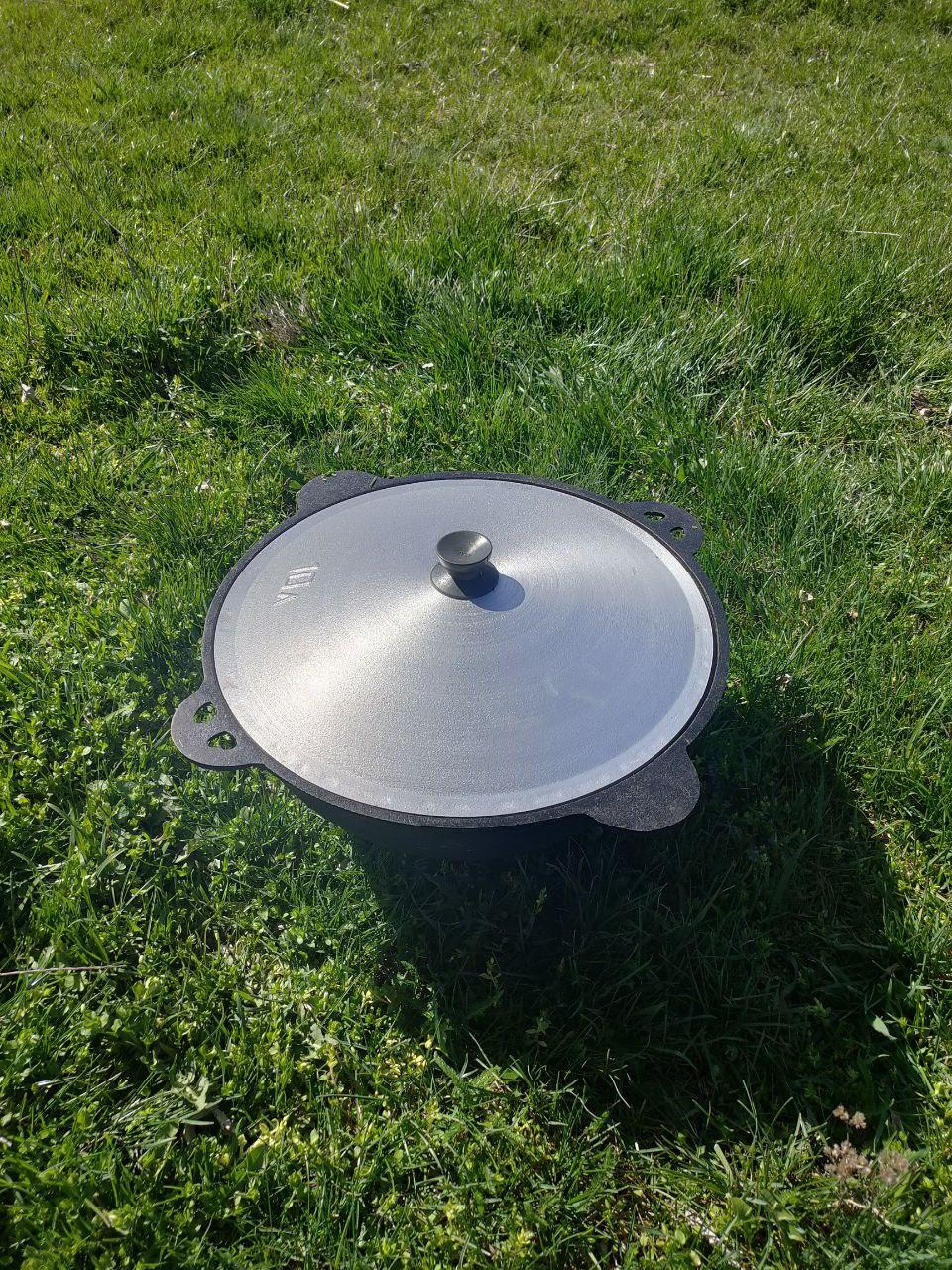 Узбецький казан чавунний BARAKA з алюмінієвою кришкою 10 л