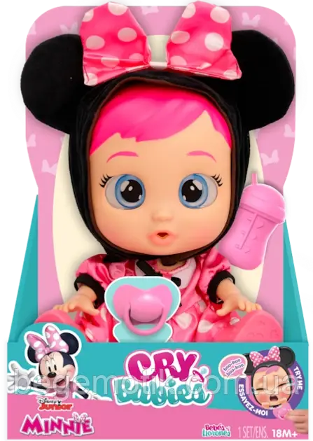 Інтерактивна Лялька плакса Мінні Маус Cry Babies Disney Nurturing Baby Doll Inspired by Minnie Mouse