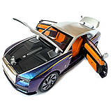 Машинка металева дитяча Rolls-Royce Spectre Ролс Ройс срібно-фіолетовий Автоексперт 1:24 світло інерція відкр двері баг капот, фото 8