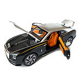 Машинка металева дитяча Rolls-Royce Spectre Ролс Ройс срібно-чорний Автоексперт 1:24 світло інерція відкр двері баг капот, фото 4