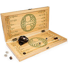 Нарди з натурального дерева ясеня та епоксидної смоли 65*65 см