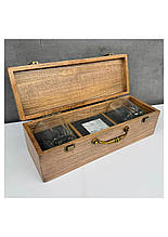 Набір для віскі в дерев'яному кейсі з камінням для охолодження