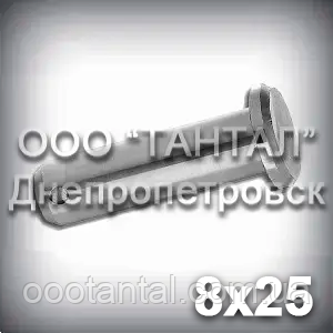 Палець — вісь 8х25 DIN 1444 В (ГОСТ 9650-80 тип 6) ISO 2341 сталевий оцинкований, фото 1