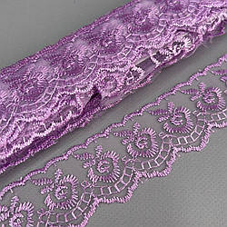 (9 метрів) Мереживо "Яблуко" органза (ширина 4,5см) бузковий