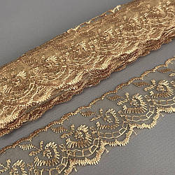 (9 метрів) Мереживо "Яблуко" органза (ширина 4см) Бежевий