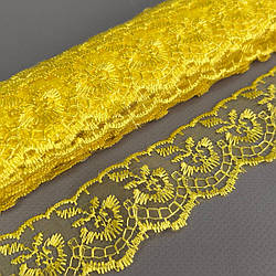 (9 метрів) Мереживо "Яблуко" Органза (ширина 4 см) жовтий яскравий