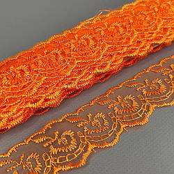 (9 метрів) Мереживо "Яблуко" органза (ширина 4см) помаранчевий
