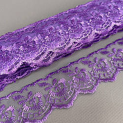 (9 метрів) Мереживо "Яблуко" органза (ширина 4 см) фіолетовий