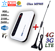 4G LTE 3G WiFi роутер Olax MF985 з акумулятором 3000 mAh + антена 7db Київстар, Vodafone, Lifecell MiMo