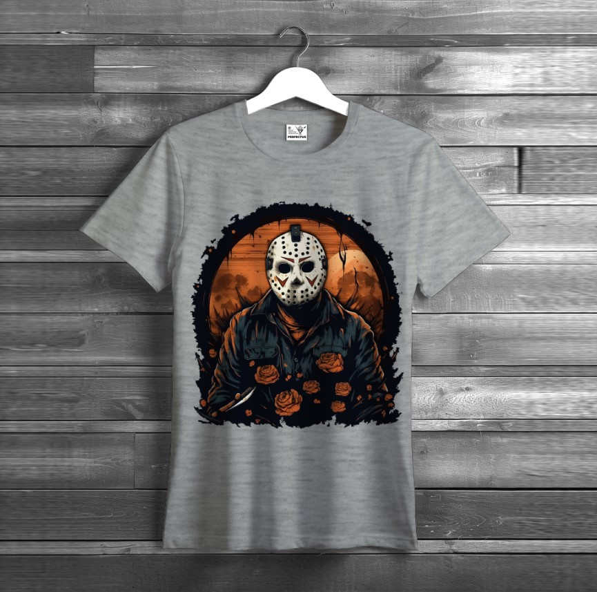 Футболка з принтом "Джейсон Вурхіз П'ятниця 13-е хорор жахи Jason Voorhees Хелловін 47" ВСІ Розміри, фото 1