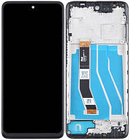 Дисплей модуль тачскрин Motorola XT2311 Moto G Power 5G чорний оригінал з рамкою