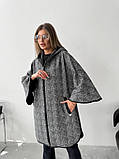 Трендове жіноче демісезонне  пончо свободного фасона-кейп кашемір ''Марта'', фото 2