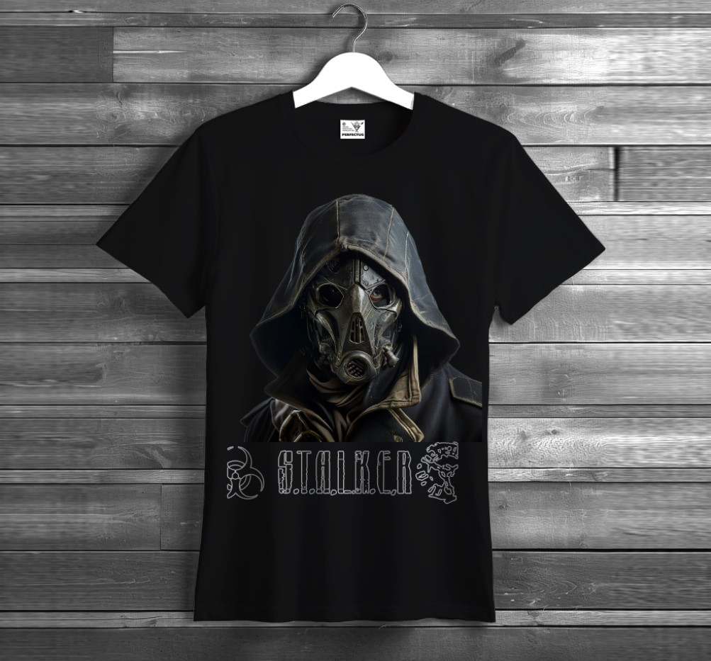Футболка з принтом "Сталкер STALKER S.T.A.L.K.E.R 2 логотип персонаж 3" ВСІ Розміри, фото 1
