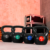 Гиря вінілова 10кг HS-PB010KB чорна, фото 5