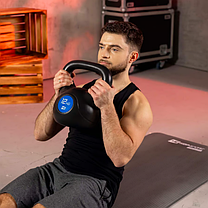 Гиря вінілова 12кг HS-PB012KB чорна, фото 4