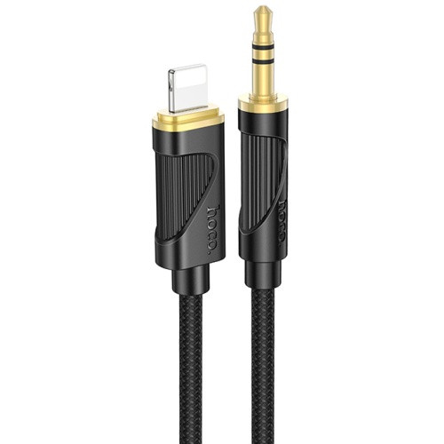 Кабель AUX Hoco UPA30 3.5mm(male) - Lightning(male) 1m (Чорний)