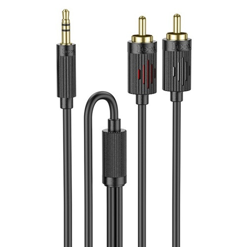 Кабель AUX Hoco UPA28 3.5mm to 2*RCA 1.5m (Чорний)