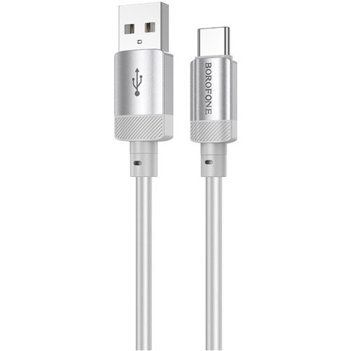 Кабель Borofone BX108 Silicone USB - Type-C 3A/1m (Сірий)