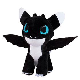 Мягкая игрушка Дракончик Ночная фурия Night Fury Черный (31 см)