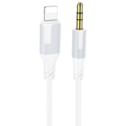 Кабель AUX Borofone BL19 3.5mm(male) - Lightning(male) 1m (Білий)