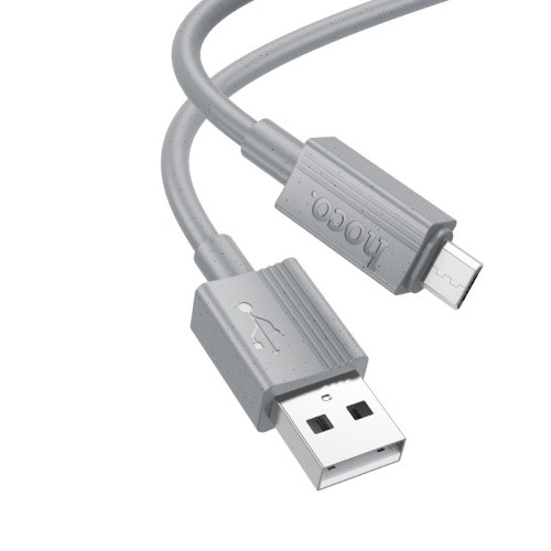 Кабель Hoco X107 USB - MicroUSB 2.4A/1m (Сірий)