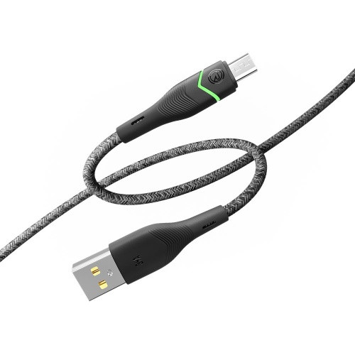 Кабель Ridea RC-RL15 RGB Light USB - MicroUSB 3A 1.2m (Чорний)