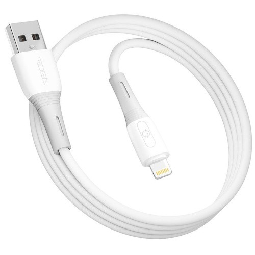Кабель Ridea RC-SI35 SiliconePro 12W USB - Lightning 2.4A/1m (Бiлий)