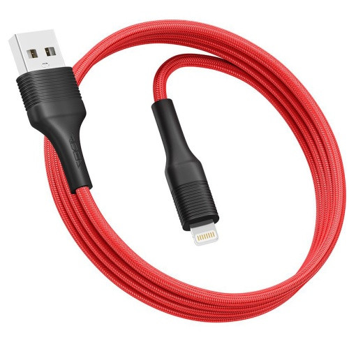 Кабель Ridea RC-ST74 StablePro 12W USB - Lightning 2.4A/1m (Червоно-Чорний)