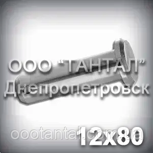 Палець — вісь 12х80 DIN 1444 В (ГОСТ 9650-80 тип 6) ISO 2341сталевий оцинкований